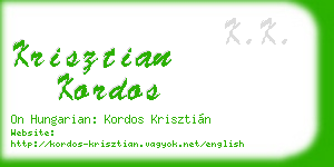 krisztian kordos business card